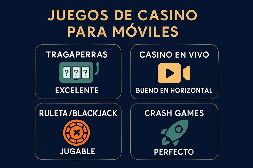 Tipos de juegos de casino y su experiencia en pantalla móvil