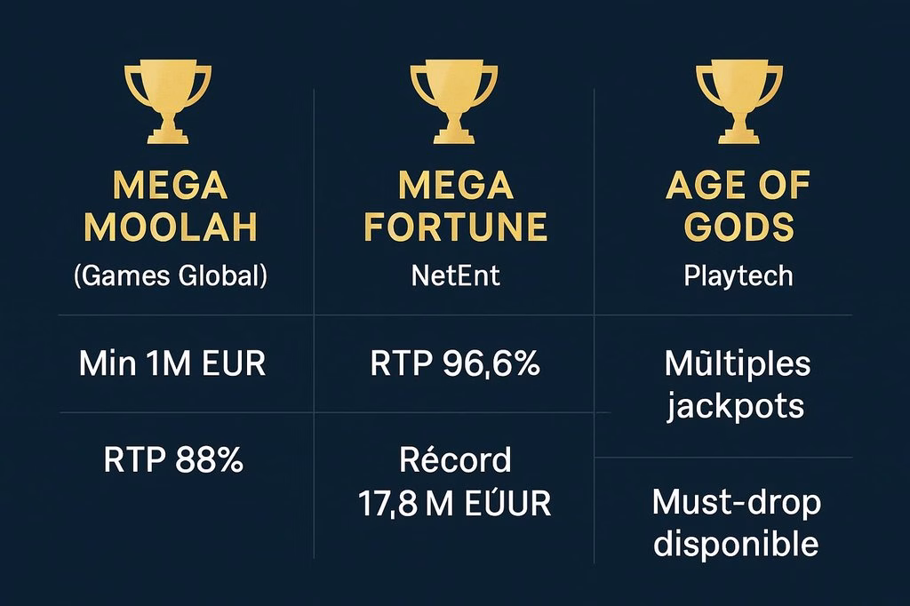 Principales redes de jackpot progresivo Mega Moolah Mega Fortune Age of Gods