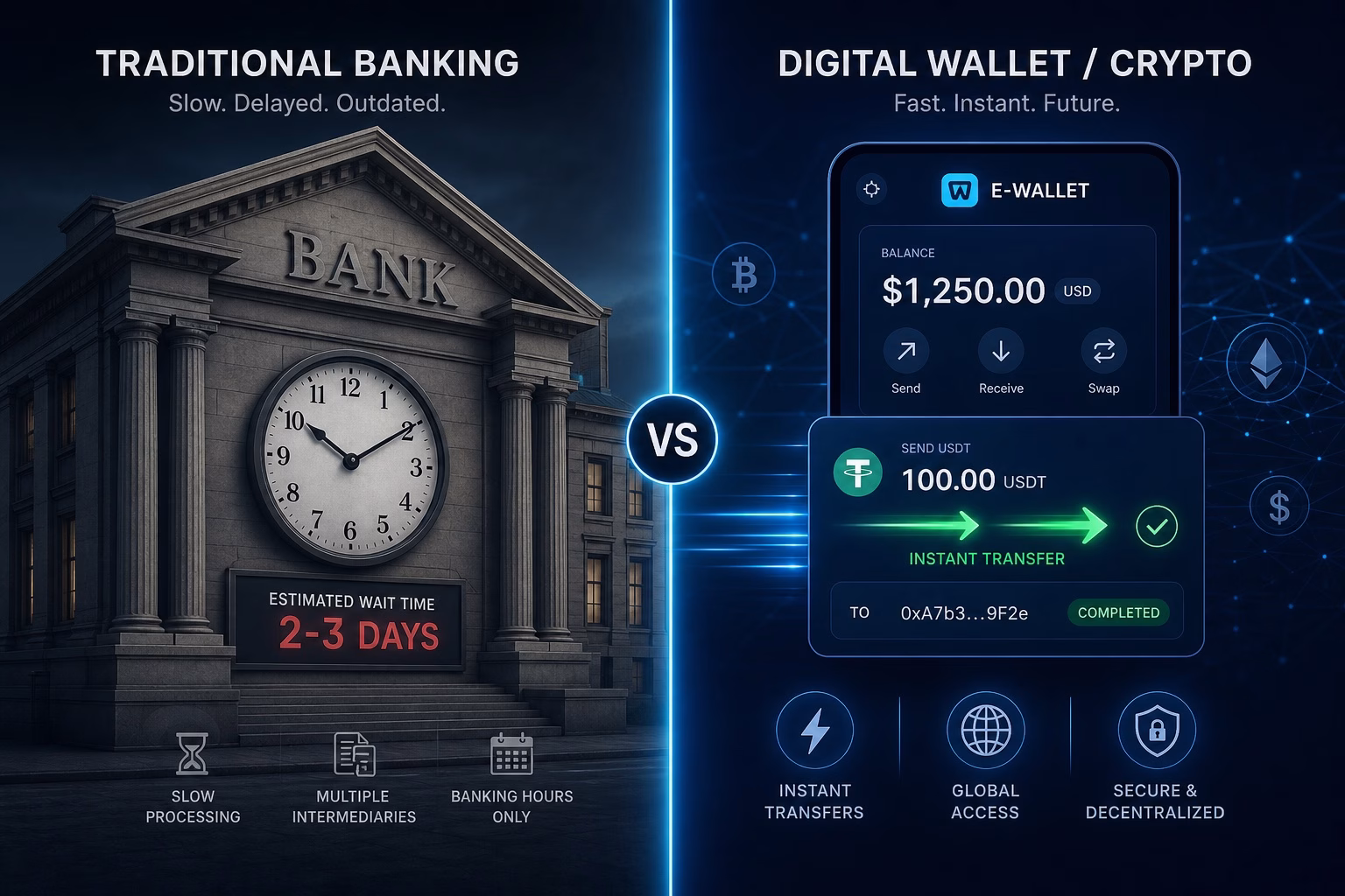 Criptomonedas vs e-wallets: comparativa de velocidad de retirada